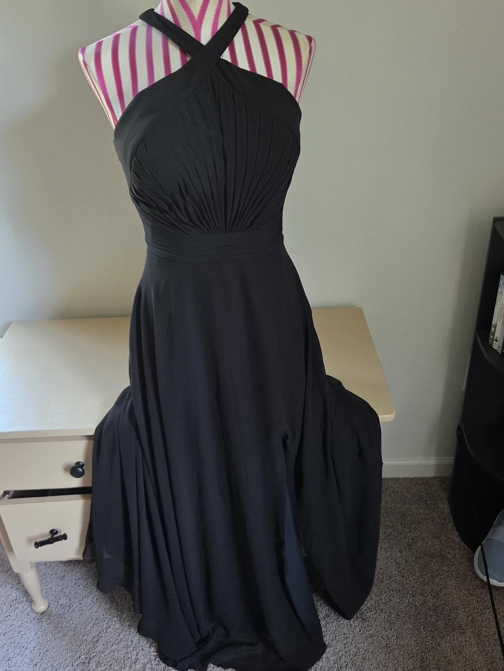 Morilee Black A-Line Chiffon Prom Evening Wedding Guest Dress 6